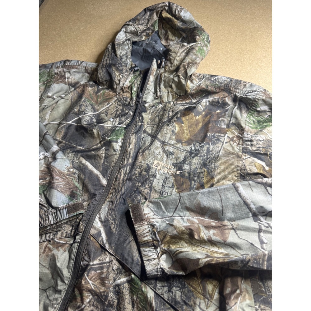 Red Ledge Realtree AP Camo‎ Rain Jacket Mens Large Hooded Packable Shell C080